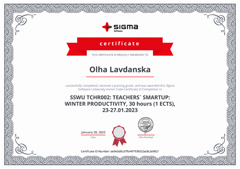 2023_Lavdanska Olha_SSWU TCHR002_ Sigma Software University